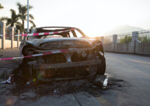 burnt car